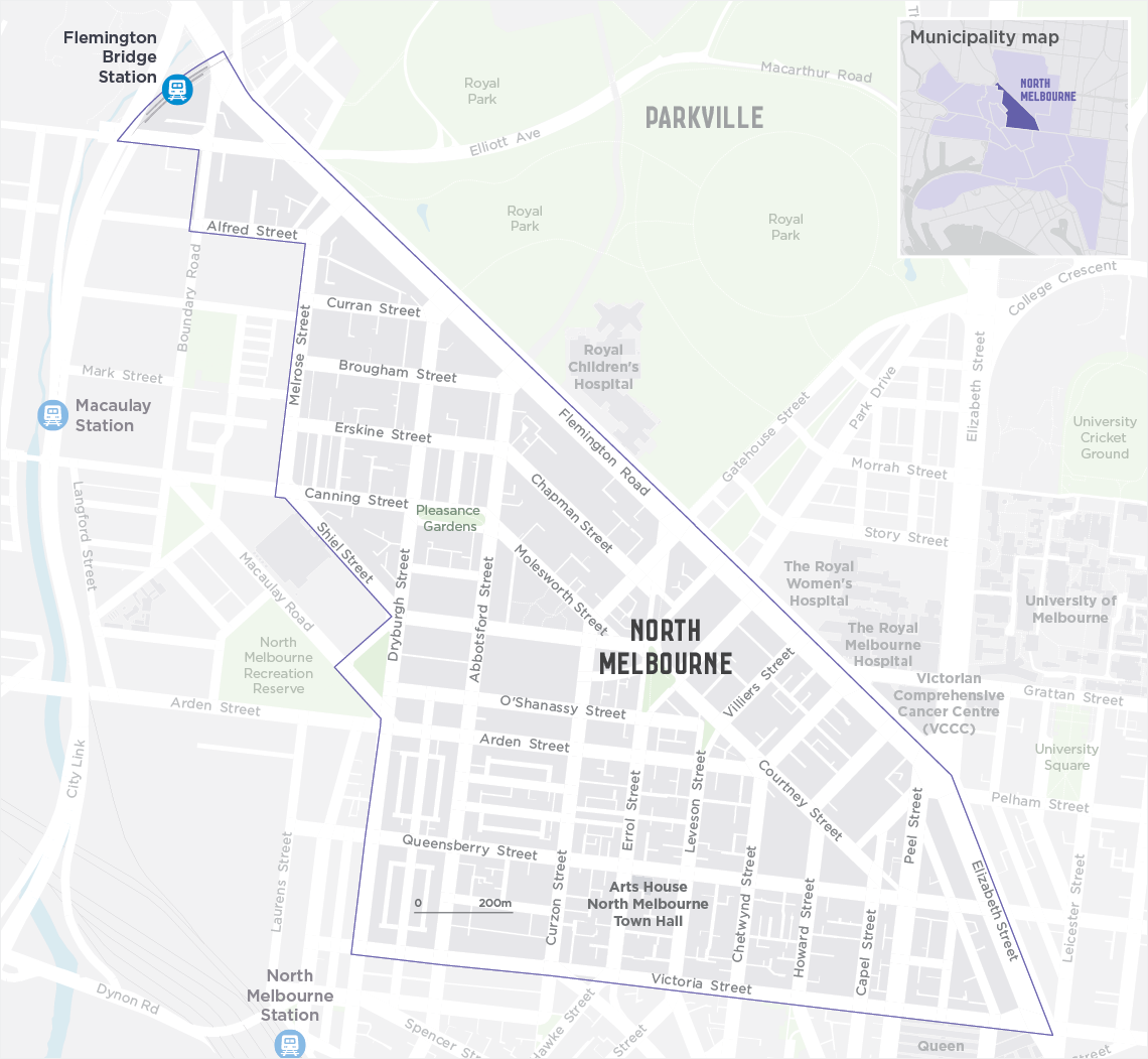 map of North Melbourne