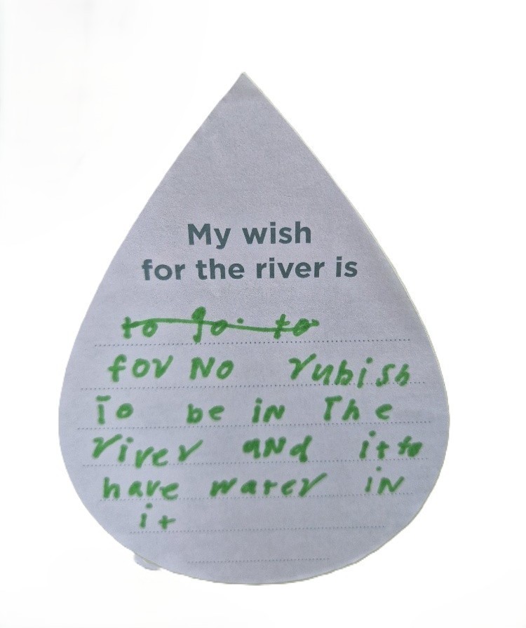 My wish for the river is for no rubbish to be in the river and it to have water in it.