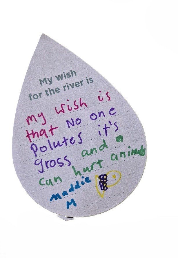 My wish for the river is that no one pollutes - it's gross and and can hurt animals.