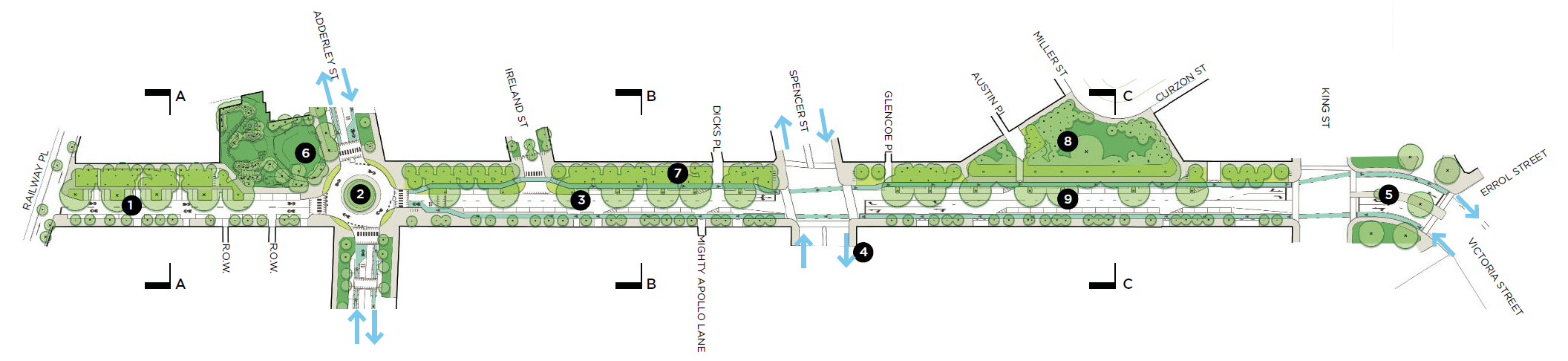 Hawke Street landscape design map