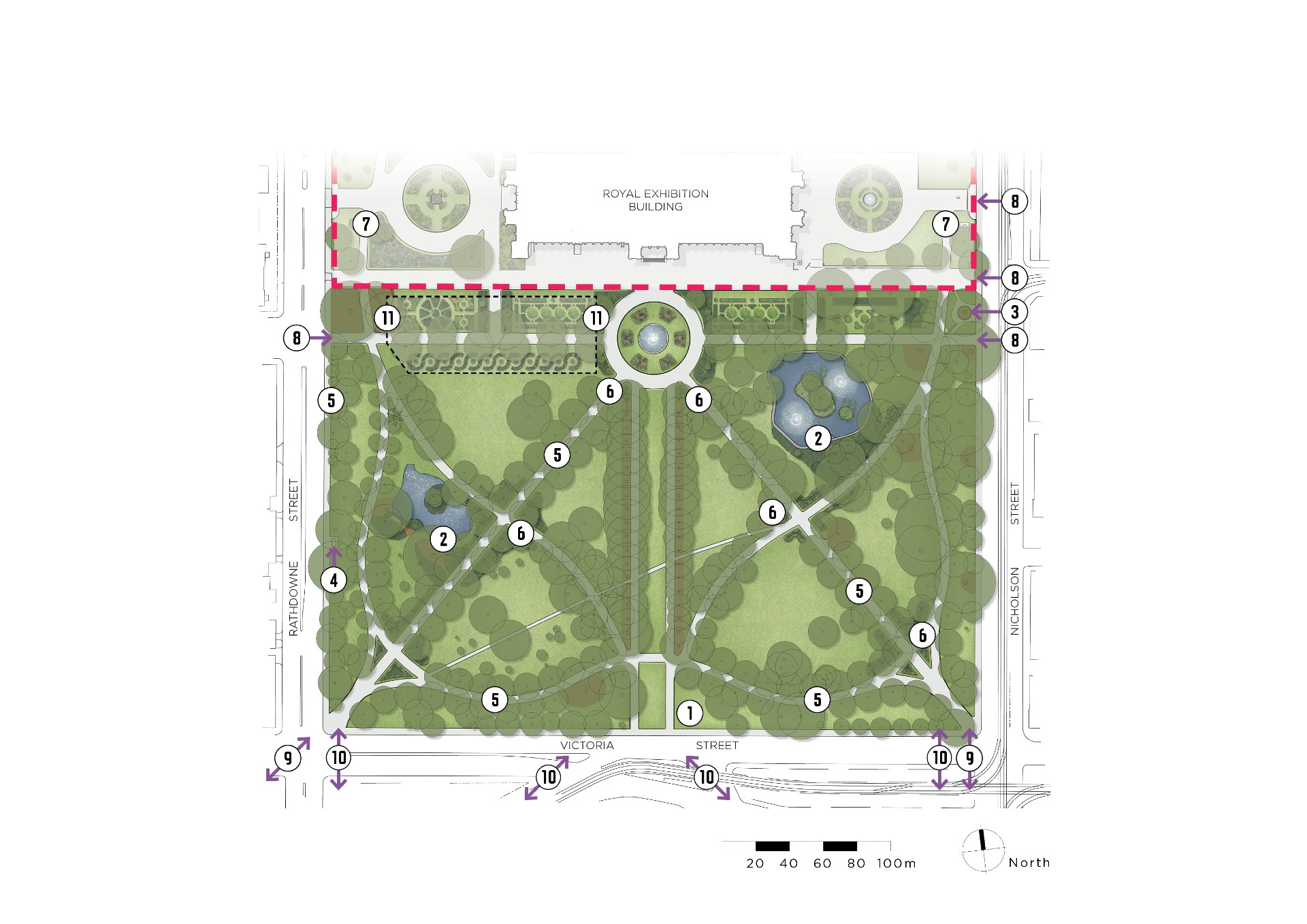 Proposed works in Carlton Garden South.