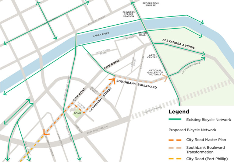 Action 6 - City Road Masterplan proposed bicycle network Action 6 - City Road Masterplan proposed bicycle network
