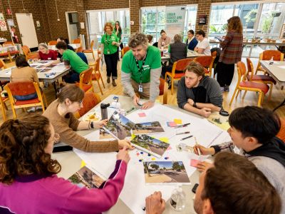 A photo from the North and West Melbourne workshop showing participants engaging in a photo activity. 